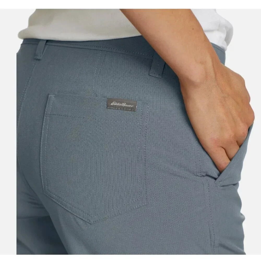 Eddie Bauer Women's Ripstop Capri Stretch Secure Pocket Grey - Picture 6 of 6